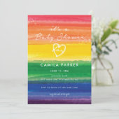 レインボーはっきりしたケーキ 招待状 (スタンド正面)