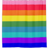 レインボーはっきりしたストライプシャワーカーテン シャワーカーテン (正面)