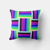 レインボーはっきりしたストライプズ16 x 16ラウンド クッション (裏面)