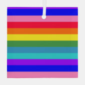 レインボーはっきりしたストライプ ガラスオーナメント (裏面)