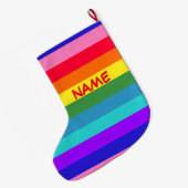 レインボーはっきりしたズストライプクリスマスストッキング ラージクリスマスストッキング (裏面 (吊り時))