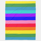 レインボーはっきりしたズストライプフリースブランケット フリースブランケット (正面)