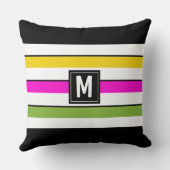 レインボーはっきりしたズストライプモノグラム クッション (裏面)