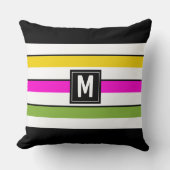 レインボーはっきりしたズストライプモノグラム クッション (正面)