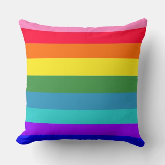レインボーはっきりしたズストライプ装飾用クッション クッション (正面)
