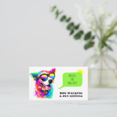 レインボーはっきりしたドッグウォーカーペットシッター 名刺 (スタンド正面)