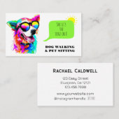 レインボーはっきりしたドッグウォーカーペットシッター 名刺 (正面/裏面)