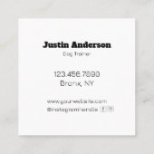 レインボーはっきりしたドッグカスタムドッグトレーナー スクエア名刺 (裏面)