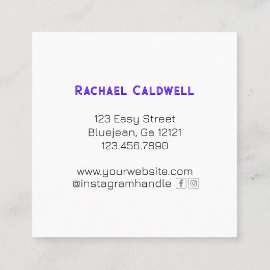 レインボーはっきりしたドッグペットシッタードッグウォーカーカスタム スクエア名刺 (裏面)