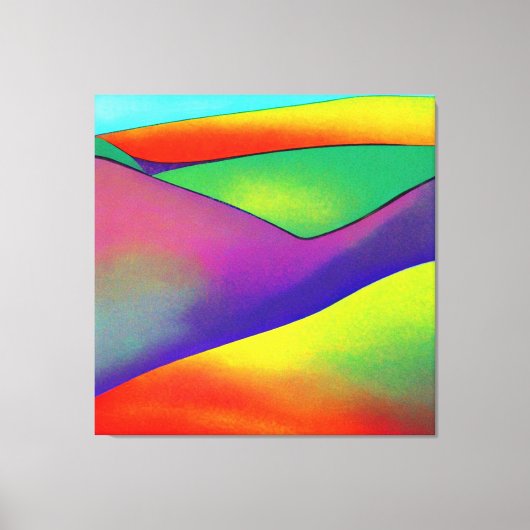 レインボーはっきりしたヒルズ キャンバスプリント (正面)