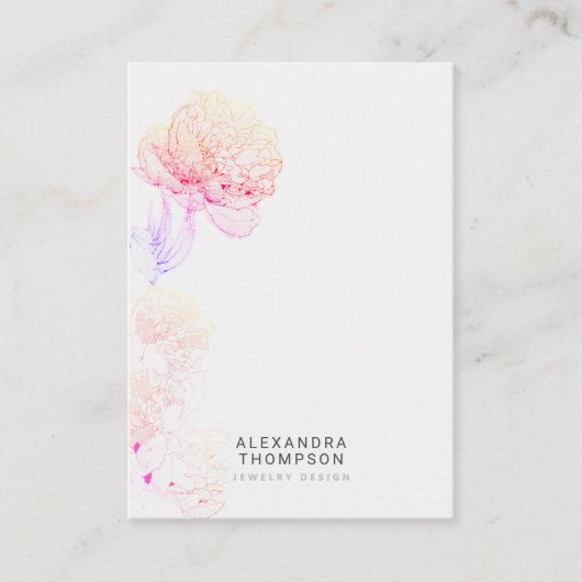 レインボーはっきりしたプニーフローラスケッチジュエリー表示 名刺 (正面)