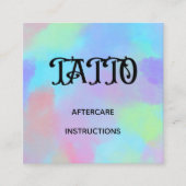 レインボーはっきりしたユニコーンタトゥーアフターケア指導 スクエア名刺 (正面)
