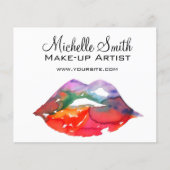 レインボーはっきりしたリップ水彩スケッチ美しいメイクアップ チラシ (正面)