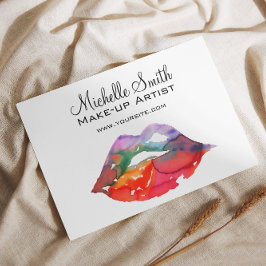 レインボーはっきりしたリップ水彩スケッチ美しいメイクアップ チラシ