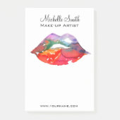 レインボーはっきりしたリップ水彩スケッチ美しいメイクアップ ポストイット (正面)