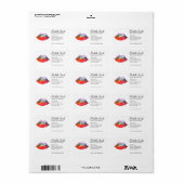 レインボーはっきりしたリップ水彩スケッチ美しいメイクアップ ラベル (フルシート)