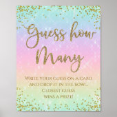 レインボーは何人の赤ちゃんシャワーのゲームを推測 ポスター (正面)