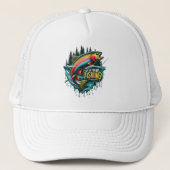 レインボーは魚鮮やかを水から跳び上げる キャップ (正面)