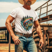 レインボーは魚鮮やかを水から跳び上げる Tシャツ