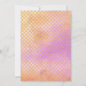 レインボーぼやけ金ゴールドマーメイドスケール誕生日 招待状 (裏面)