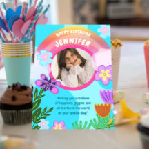 レインボーよくはしゃぐカラフルガーデン誕生日