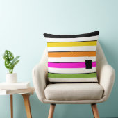 レインボーよくはしゃぐストライプ クッション (椅子)