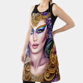 レインボーよくはしゃぐドラッグクカラフルイーンのアートワーク エプロン (インサイチュ)