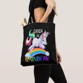 レインボーをキャッチ – Unicornデザイン トートバッグ (クローズアップ)