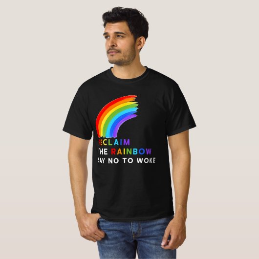 レインボーを取り戻すノーと言う目覚めたLgbtのゲイLes Tr Tシャツ (正面フル)