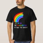 レインボーを取り戻すノーと言う目覚めたLgbtのゲイLes Tr Tシャツ (正面)