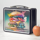 レインボーを味わう：バーガーランチボックス メタルランチボックス (インサイチュ)