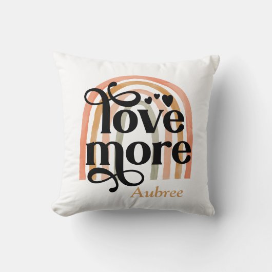 レインボーを愛パーソナライズされたする クッション (正面)