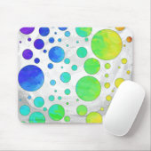 レインボーアイシー水玉模様パターン マウスパッド (マウス)