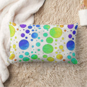レインボーアイシー水玉模様パターン ランバークッション (ブランケット)