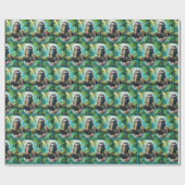 レインボーアイスクリームコーンをなめるナマケモノ ラッピングペーパー (フラット)