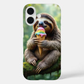 レインボーアイスクリームコーンを使ったナマケモノ Case-Mate iPhoneケース (裏面)