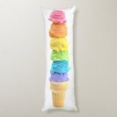 レインボーアイスクリームコーン抱き枕 ボディピロー (裏面 (縦))