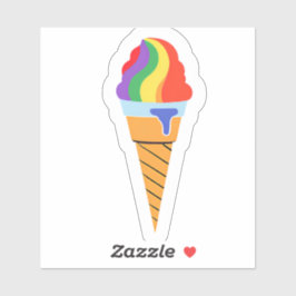 レインボーアイスクリームコーン シール