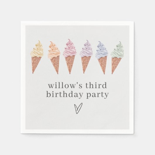 レインボーアイスクリーム スタンダードカクテルナプキン (正面)
