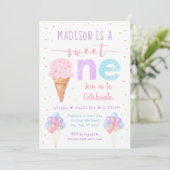 レインボーアイスクリーム ファーストバースデー 招待状 (スタンド正面)