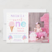 レインボーアイスクリーム ファーストバースデー 招待状 (正面)