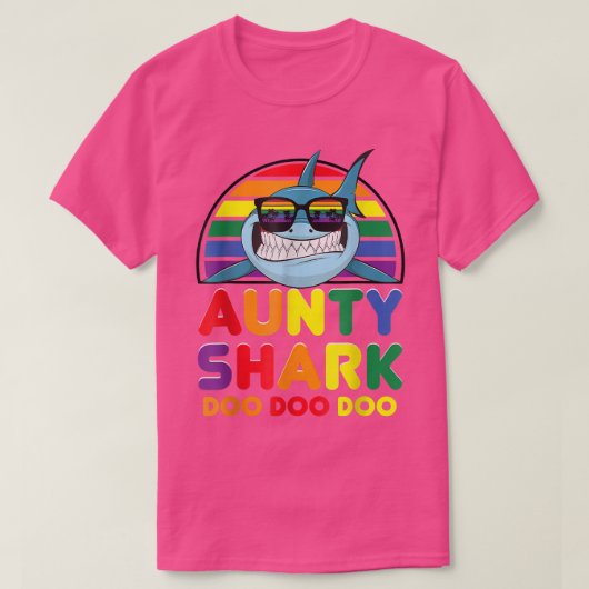 レインボーアウンティシャークサングラスアウンティマザーの日 Tシャツ (デザイン正面)