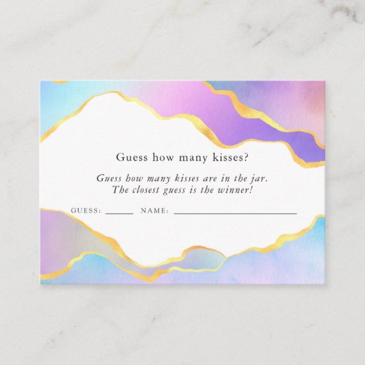 レインボーアガテストーンブライダルシャワーゲキスをするーム エンクロージャーカード (正面)