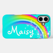 レインボーアクアグリーンブルーカラフル名iPhoneケース Case-Mate iPhoneケース (裏面 (横))