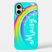 レインボーアクアグリーンブルーカラフル名iPhoneケース Case-Mate iPhoneケース (裏面)