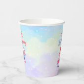 レインボーアクソロトルの少女の誕生日 紙コップ (左)