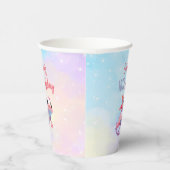 レインボーアクソロトルの少女の誕生日 紙コップ (右)