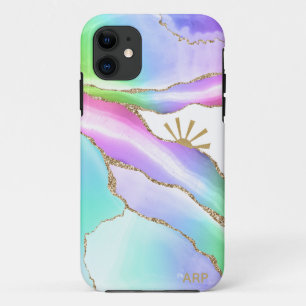 *~*レインボーアゲートサンレイズ金ゴールドパステル iPhone 11 ケース