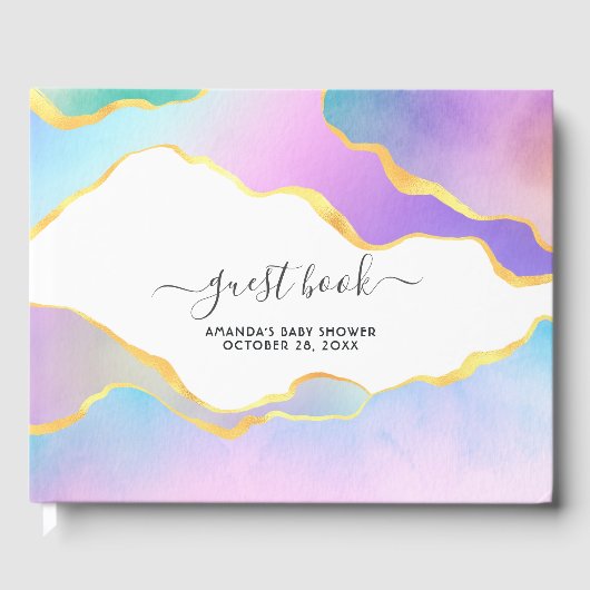 レインボーアゲートストーンベビーシャワーゲストブック ゲストブック (正面)