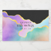 レインボーアゲート石のベビーシャワー スパークリングワインラベル (シングルラベル)